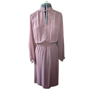 Vintage Neiman Marcus Beige‎ Midi Secretary Dress Size 16
